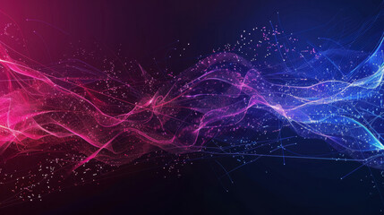 Aufkleber - abstract digital waves in pink and blue colors create vibrant background, showcasing flowing lines a