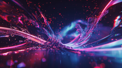 Aufkleber - abstract colorful water splash with vibrant light effects and dynamic movement, creating mesmerizing