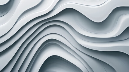 Poster - smooth, flowing abstract waves in soft gray tones create serene and modern aesthetic. this design ev