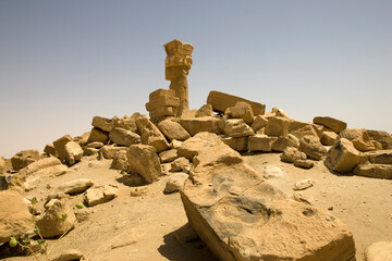 Wall Mural - Sudan ruins of ancient temple in Seidenga on a cloudy spring day