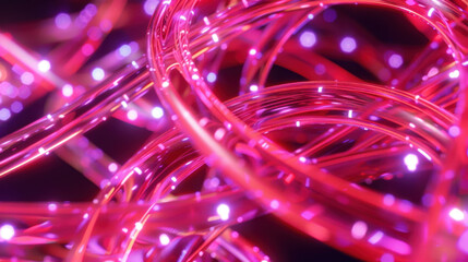 Aufkleber - vibrant abstract design featuring glowing pink and purple light trails, creating dynamic and energet