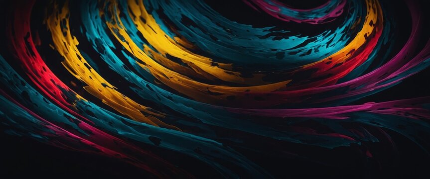Abstract colorful shape, dark background design