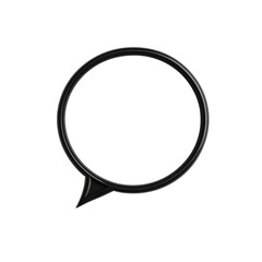Poster - Circular Speech Bubble Outline in Black Color for Communication, Dialogue, Conversation, or Messaging Concepts on White Background