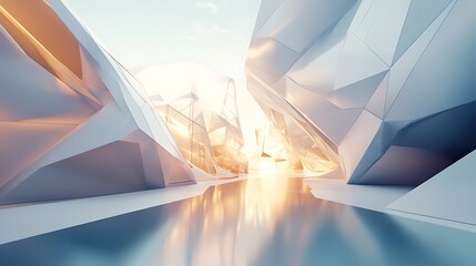 Poster - Abstract architecture background. 3d rendering, 3d illustration.