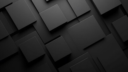 Poster - Black abstract background. 3d rendering, 3d illustration. black cubes