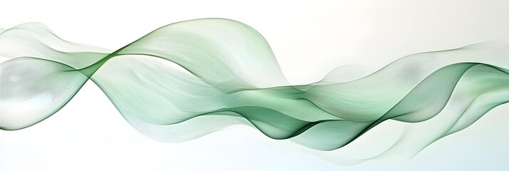 Wall Mural - a green wave with a white background