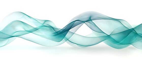 Wall Mural - a green wave with a white background