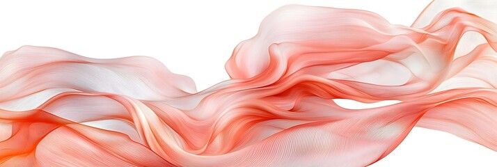 Wall Mural - A pink and orange wave with a white background