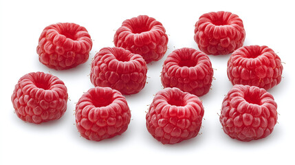 Wall Mural - Closeup of red raspberries.