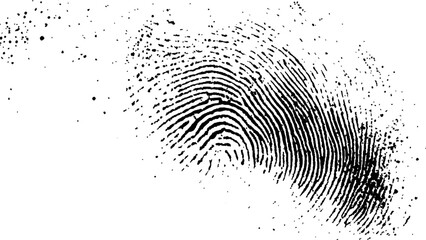Wall Mural - black ink fingerprint image white background. vector black fingerprint on white transparent backgrou