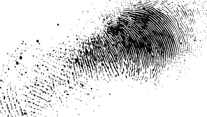 Wall Mural - black fingerprint on white transparent background.