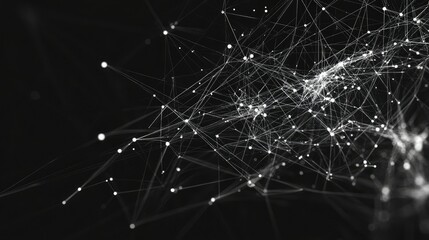 Poster - An abstract web of interconnected points and lines, representing data flow and modern digital connections.