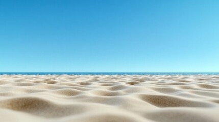 Wall Mural - Pristine White Sand Beach Under Clear Blue Sky and Tranquil Ocean