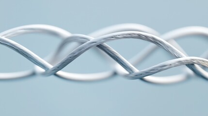 Poster - Close-Up of Twisted Metal Wires Creating a Complex Pattern with Soft Lighting and Subtle Background Color