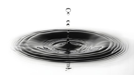 Leinwandbilder - A stunning close up photograph showcasing the captivating beauty of a single water drop as it creates a mesmerizing display of ripples and reflections on a serene calm surface  The monochrome