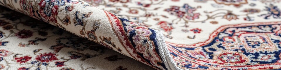 Aufkleber - A close-up of a rug on a table, suitable for use in interior design or home decor images