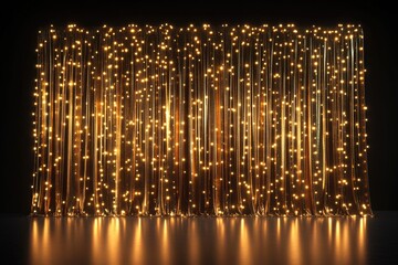 Poster - A room with a curtain of lights on the wall