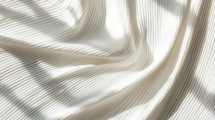 Poster - The Intricate Interplay of Light and Shadow on Elegant Pleated Fabric Creating Textured Visuals