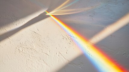 Poster - Play of Light Through Prism Casting Vibrant Rainbow Colors on White Surface