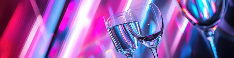 Poster - Two wine glasses placed side by side