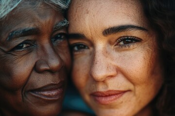 Aufkleber - A close-up of two women together, possibly family or friends