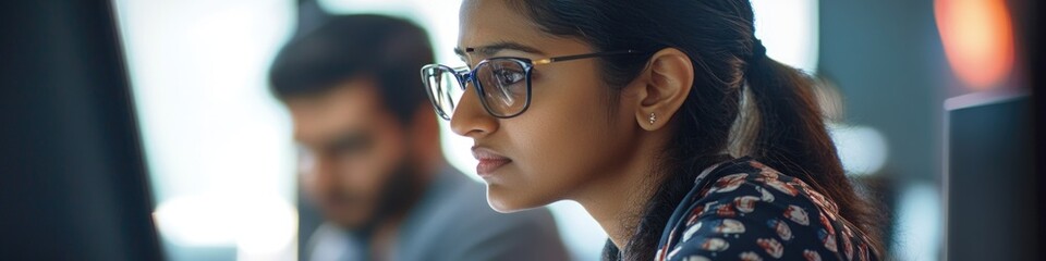 Poster - a person working on a computer, focused on the screen
