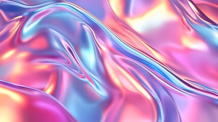 Poster - Captivating abstract background featuring a mesmerizing holographic fluid texture with shimmering iridescent waves vibrant colorful patterns and a dynamic dimensional aesthetic