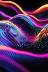 Poster - A vibrant and colorful wave of light in a close-up shot