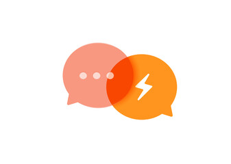 Poster - Two chat bubbles. UI design icon