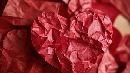 Poster - Close-up of a heart-shaped paper with intricate details and texture