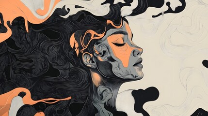 Poster - Captivating Swirling Abstract Art Composition with Vibrant Color Splashes and Fluid Movements