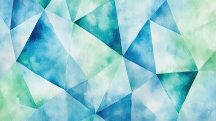Poster - A colorful geometric design featuring blue and green shapes, perfect for use in designs and artwork