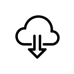 Fototapete - Cloud storage icon depicting digital data downloading, representing seamless cloud computing transfer process