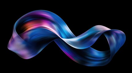 Poster - a blue and purple wave that is curved and has a lot of detail