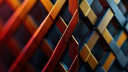 Poster - a close up of a colorful pattern of squares and rectangles