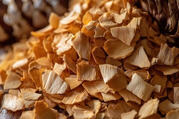 Wall Mural - A pile of wood chips on a table