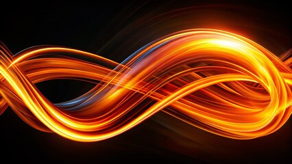 Aufkleber - Dynamic Orange Vortex Knot: Abstract Long Exposure Photography