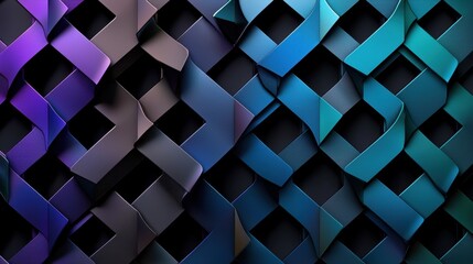 Poster - A pattern of blue and purple squares that are woven together