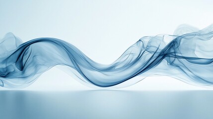 Poster - Abstract blue smoke waves, flowing, studio background, design element