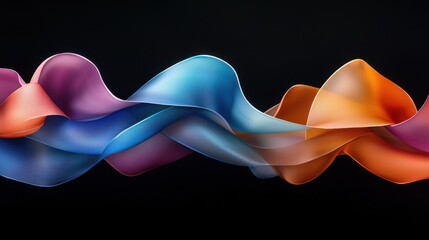 Poster - A colorful, flowing piece of fabric with a black background