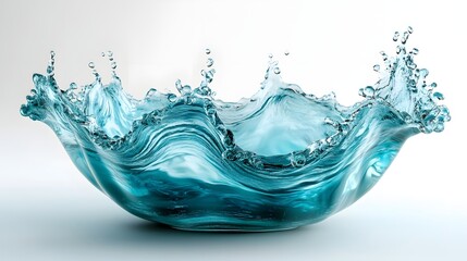 Poster - Dramatic and dynamic water splashing flowing and swirling in a captivating abstract pattern  This image showcases the raw natural power and beauty of liquid in motion