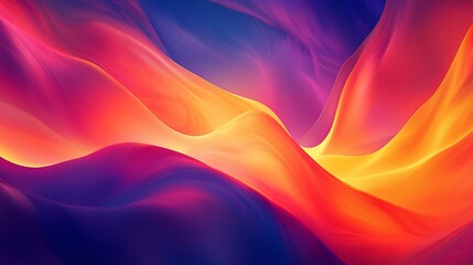Poster - Abstract vibrant waves, digital art, background, design