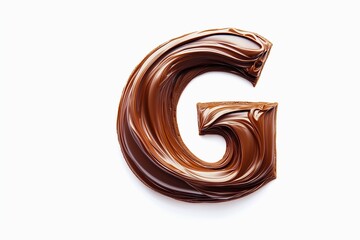 Aufkleber - Letter G designed with flowing cocoa texture isolated on white background