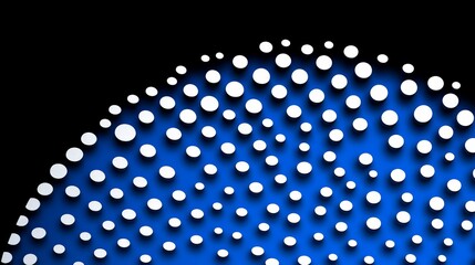 Poster - Blue Background with White Circular Dots in an Artistic Design