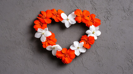 Canvas Print -  minimalist heart-shaped blossom garland