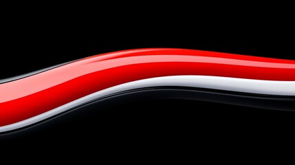 Poster - Abstract Curved Lines in Red, White, and Black Background Design
