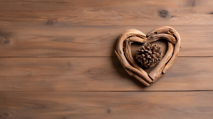 Canvas Print -  minimalist heart-shaped driftwood art