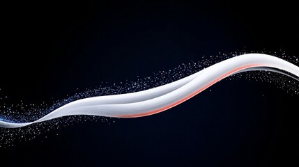 Poster - Flowing Wave with Sparkles on Dark Background for Creative Designs