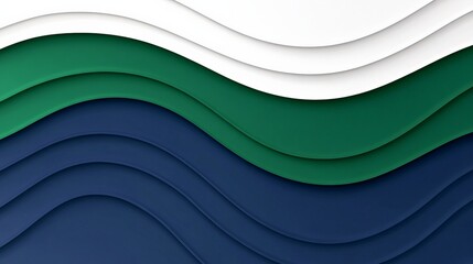 Poster - Abstract Wavy Background Design with Layers of Green and Blue