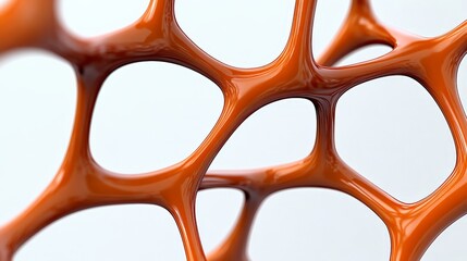 Wall Mural - Abstract Orange Structure with Interconnected Forms and Shapes